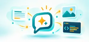 Lesson 3.5: Common Uses Of Artificial Intelligence 7 Illustration Of A Chat Bubble With An Ai Spark Icon Surrounded By Text, Image, And Code Generation Icons