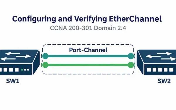 Illustration Of Two Switches Connected By Multiple Bundled Links Enclosed In A Single Port-Channel Boundary, Representing Etherchannel