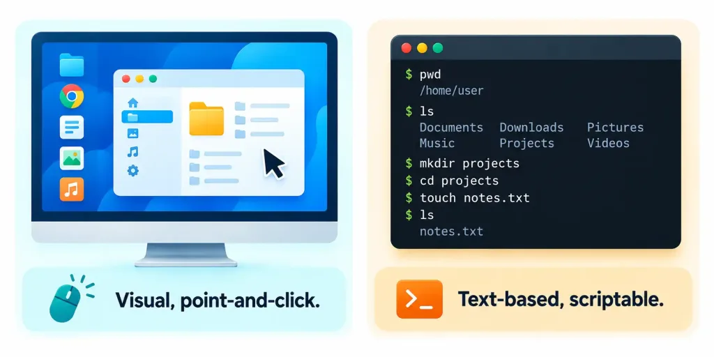 Lesson 3.1: Components Of An Operating System 3 Comparison Of A Graphical User Interface With Icons And Windows Versus A Text-Based Command Line Interface