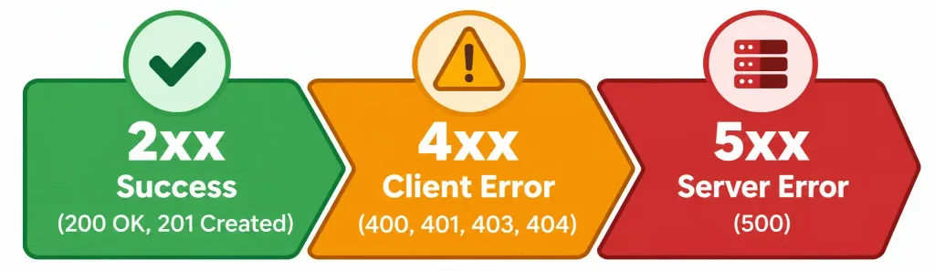 Describe Characteristics Of Rest-Based Apis 6 Scale Diagram Showing Http Status Code Categories: 2Xx Success, 4Xx Client Error, 5Xx Server Error