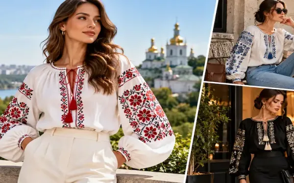 Women Wearing Traditional Ukrainian Embroidered Vyshyvanka Shirts Styled For Casual And Elegant Modern Outfits