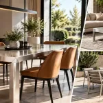 Modern Stainless Steel Dining Table And Metal Furniture In Stylish Indoor And Outdoor Living Spaces