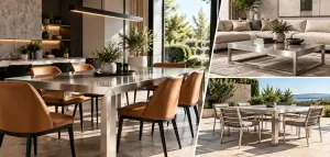 Stainless Steel Tables: Combining Functionality And Minimalist Design 4 Modern Stainless Steel Dining Table And Metal Furniture In Stylish Indoor And Outdoor Living Spaces