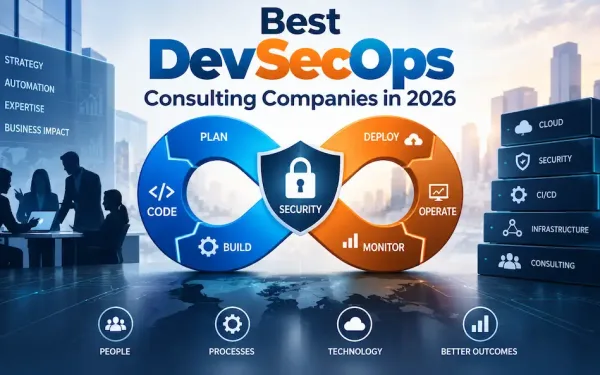 Best Devsecops Consulting Companies In 2026 With A Devsecops Lifecycle, Security Shield, Cloud, Ci/Cd, Infrastructure, And Consulting Services.
