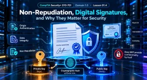 Non-Repudiation, Digital Signatures, And Why They Matter For Security 6 Non-Repudiation And Digital Signatures Infographic For Comptia Security+ Sy0-701 Featured Image Caption: Digital Signatures Support Authenticity, Integrity, And Signer Non-Repudiation When Properly Implemented.