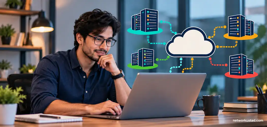 5 Real Benefits Of Cloud Computing Services For Business 1 Business Owner Reviewing Cloud Computing Benefits On A Laptop