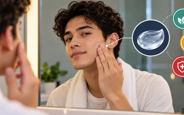 Person Applying Acne Clearing Gel To Their Cheek