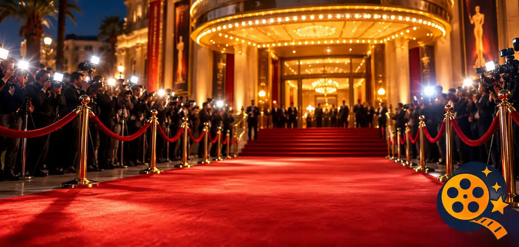 A Glowing Red-Carpet Film Premiere Scene Representing The Bollywood Film Industry