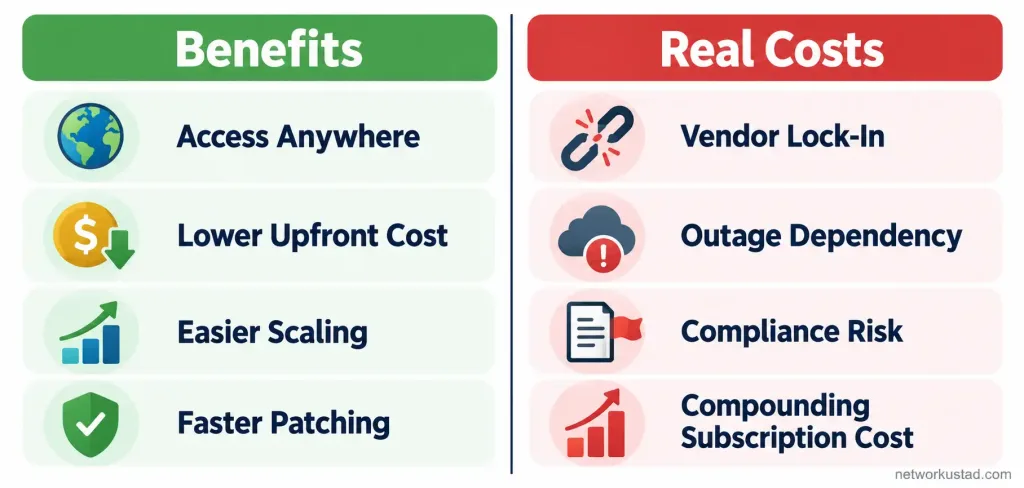 Cloud Collaboration Software: The Real Tradeoffs, Not Just The Upside 2 Infographic Comparing The Benefits And Real Costs Of Cloud Collaboration Software Side By Side