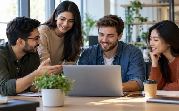 A Small Team Collaborating In A Relaxed, Employee-Centric Workplace