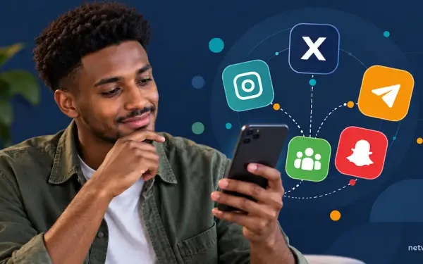 Person Comparing Five Social Media App Options On A Smartphone