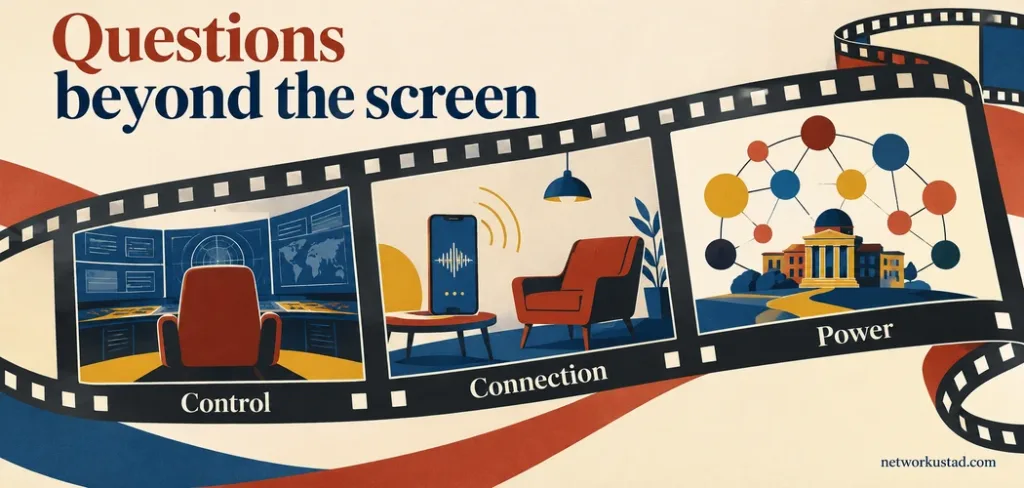 Seven Films About Technology Worth Watching And Discussing 2 Films About Technology Film Strip Showing Terminal, Voice-Interface And Connected-City Scenes