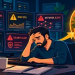 It Burnout: Why It Hits Tech Professionals Hardest And What Actually Helps 5 Vector Illustration Of A Stressed It Professional At A Multi-Monitor Desk