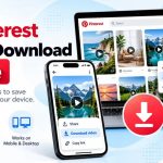 Pinterest Video Download Guide Showing Video Pins On Mobile And Desktop With A Download Option.