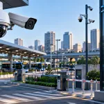 Top Security Camera Manufacturers For Government, Public Safety, And City Surveillance 6 Security Cameras Overlooking A Modern Public Transport Facility With A Surveillance Monitoring Room