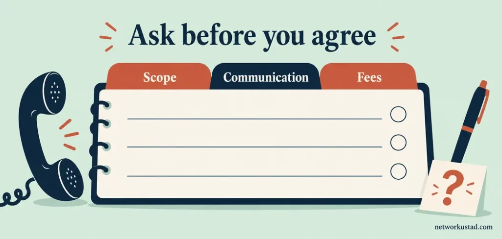 Choosing A Workplace Sexual Harassment Lawyer: A Practical Guide 3 Workplace Sexual Harassment Lawyer Consultation Pad Showing Scope, Communication And Fees Questions